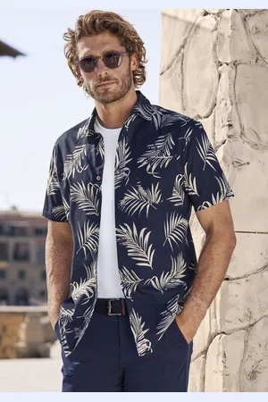 john devin Hawaiihemd »Regular fit«, Kurzarm, Freizeithemd mit Palmenprint aus reiner Baumwolle