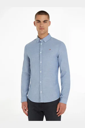 Tommy Hilfiger Langarmhemd »TJM Slim Stretch Oxford Shirt«, mit Flaglabel auf der Brust