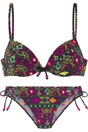 Buffalo Push-Up-Bikini, farbenfroher Ethnodruck