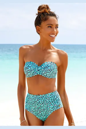 Lascana Bügel-Bandeau-Bikini-Top »Mae«, farbenfroher Animalprint, wattierte Cups, abnehmbare Träger
