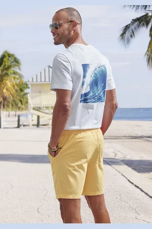 john devin T-Shirt, Kurzarmshirt mit modernem Rückenprint aus reiner Baumwolle
