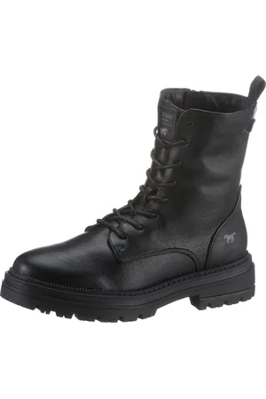 Mustang Winterboots, Schnürboots, Winterstiefelette, Nieten und Zierriegel an der Ferse