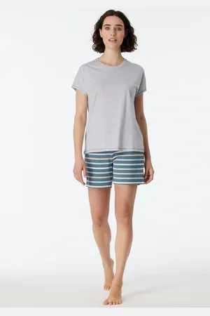 Schiesser Shorty »"Casual Essentials"«, (2 tlg.), mit unifarbenem Shirt und gestreifter Hose