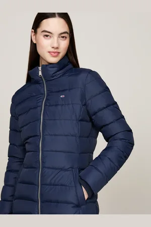 Tommy Hilfiger Steppmantel »TJW ESSENTIAL HOODED DOWN COAT«, mit Fellimitat, Logostickerei