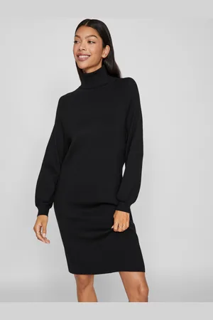 VILA Strickkleid »VIOSTRIA ROLL NECK L/S KNIT DRESS - NOOS«