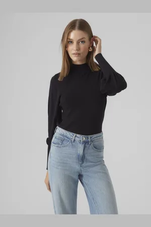 VERO MODA Strickpullover »VMHOLLYKARISPUFF LS HIGHNK PULLOV GA BOO«