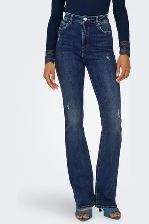 ONLY Bootcut-Jeans »ONLMILA HW FLARED DNM BJ374«, mit Destroyed Effekt