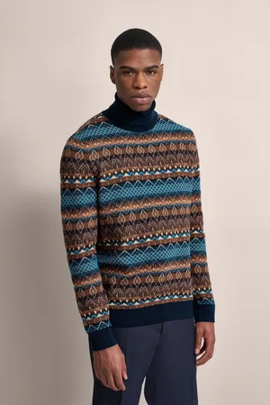 Bugatti Rollkragenpullover, mit Multicolor-Muster