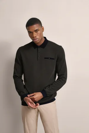 Bugatti Langarm-Poloshirt, mit Strukturkragen