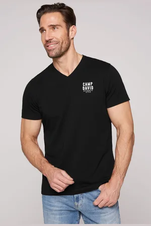 Camp David V-Shirt, mit Logo-Print auf der Brust