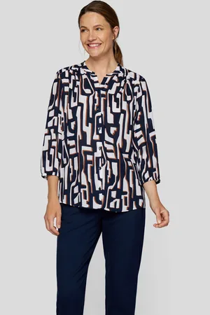 Rabe Druckbluse, mit Minimal-Print und Knopfleiste