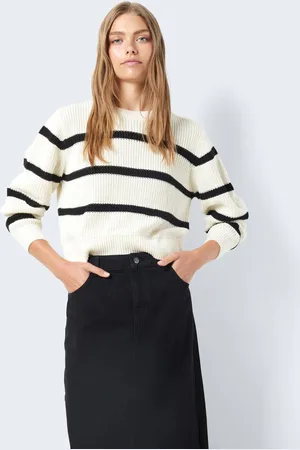 Noisy May Strickpullover »NMMAYSA L/S STRIPE O-NECK KNIT NOOS«