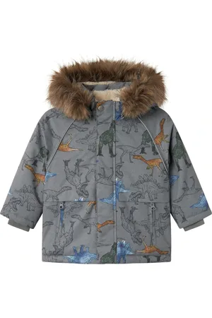 NAME IT Outdoorjacke »NMMSNOW05 JACKET AOP FO NOOS«, mit Kapuze
