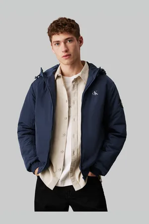 Calvin Klein Outdoorjacke »PADDED HOODED HARRINGTON«, mit Kapuze, mit Logoprägung