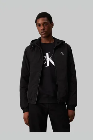 Calvin Klein Outdoorjacke »PADDED HOODED HARRINGTON«, mit Kapuze, mit Logoprägung