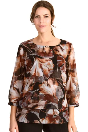 Hermann Lange Druckbluse, im Lagenlook und mit floralem Muster