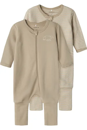 NAME IT Schlafoverall »NBNNIGHTSUIT 2P ZIP FF Y/D CORE 2 NOOS«, (Packung, 2 tlg.)