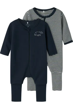 NAME IT Schlafoverall »NBNNIGHTSUIT 2P ZIP FF Y/D CORE 2 NOOS«, (Packung, 2 tlg.)