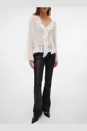 VERO MODA Bootcut-Jeans »VMFLASH MR FLARED COATED PANTS NOOS«