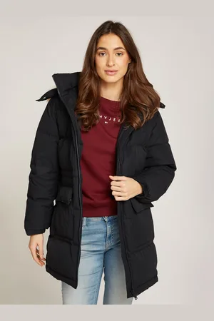 Tommy Hilfiger Steppjacke »TJW MIDI ALASKA FAUX FUR«, mit Kapuze, mit Fellimitat