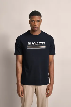 Bugatti T-Shirt, mit gummiertem Logo-Print