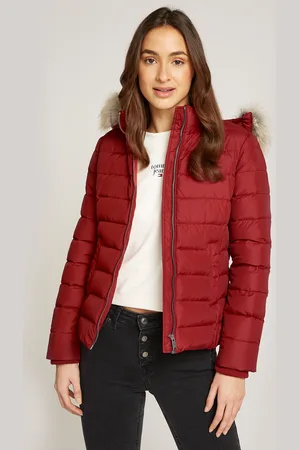 Tommy Hilfiger Steppjacke »TJW BASIC HOODED DOWN JACKET EXT«, mit Kapuze, mit Logostickerei