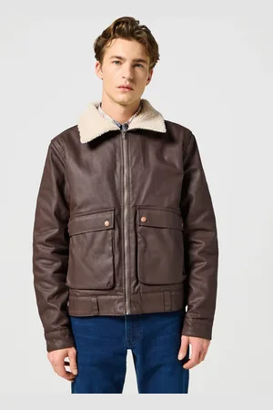 Wrangler Lederjacke » AVIATOR«, mit Gürtelschlaufen am Saum