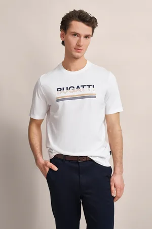 Bugatti T-Shirt, mit gummiertem Logo-Print