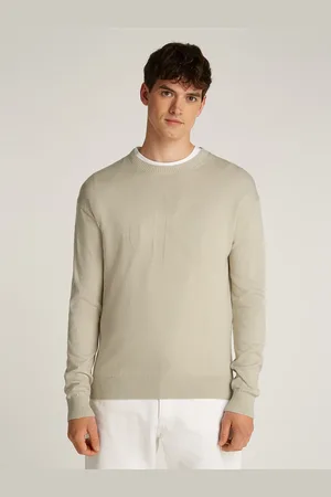 Calvin Klein Rundhalspullover »CK INTARSIA MIX STITCH SWEATER«, mit Logostickerei