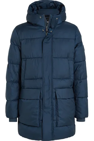 Calvin Klein Kurzmantel »LONG HOODED QUILT PUFFER MW«, mit Logopatch