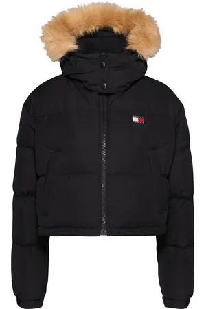Tommy Hilfiger Steppjacke »TJW CRP ALASKA FAUX FUR HOOD«, mit Kapuze, mit Fellimitat