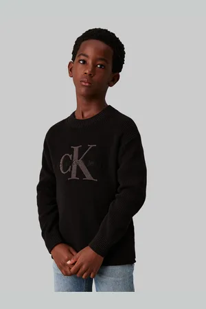 Calvin Klein Rundhalspullover »Towelling Ck Stitch Sweater«, für Kinder bis 16 Jahre und mit Logostickerei