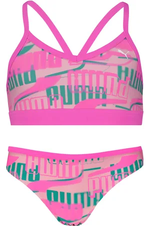 PUMA Bustier-Bikini, (Set, 2 St.), mit allover Logoprint