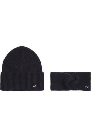 Calvin Klein Strickmütze »CK METAL BEANIE & HEADBAND«, mit Logozeichen