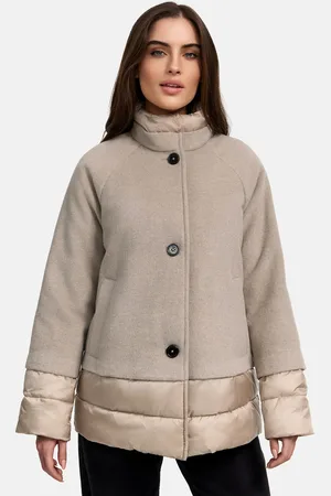 Manisa Winterjacke, ohne Kapuze, mit modischen Materialmix und Wolle