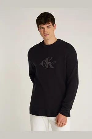 Calvin Klein Rundhalspullover »CHENILLE MONOLOGO SWEATER«, mit Logostickerei