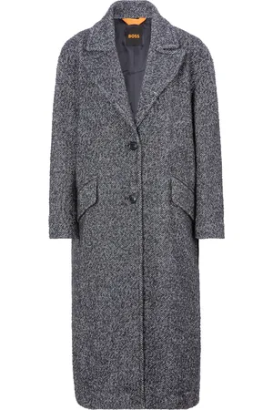 HUGO BOSS Wollmantel »C_Covallina«, mit tiefem Ausschnitt