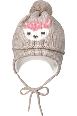 maximo Strickmütze, mit Reh Motiv mit Pompon und Bindeband