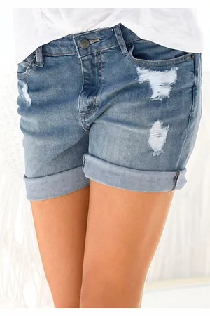 Buffalo Jeansbermudas, mit Destroyed-Effekten, Shorts zum Krempeln, kurze Hose