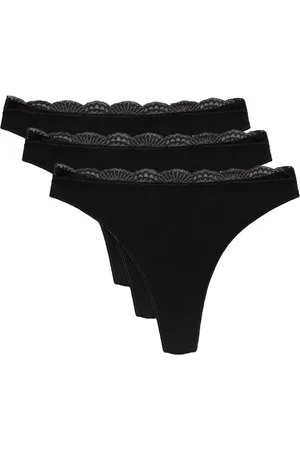 YSABEL MORA Tanga »BASIC COLLECTION COTTON WITH LACE«, (3er Pack), nicht nur bequem, sondern auch romantische Spitzendetails