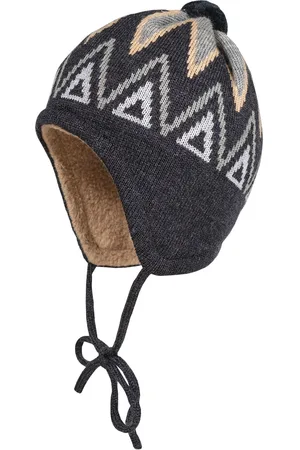 maximo Strickmütze, aus Wolle im Norweger-Stil mit Pompon und Teddyfutter