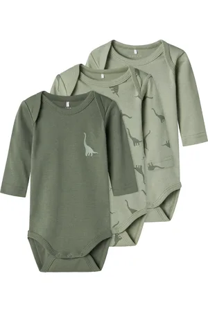 NAME IT Schlafoverall »NBMBODY 3P LS GREEN DINO NOOS«, (Packung, 3 tlg.)