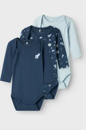 NAME IT Schlafoverall »NBMBODY 3P LS DARK SPACE NOOS«, (Packung, 3 tlg.)