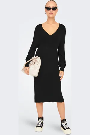 ONLY Strickkleid »ONLKATIA LS V-NECK DRESS NCA KNT«
