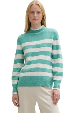 TOM TAILOR Streifenpullover, mit Stehkragen
