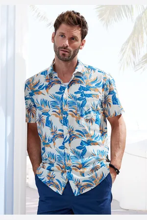 john devin Hawaiihemd »Regular fit«, Kurzarm, Freizeithemd mit Palmendruck aus reiner Baumwolle