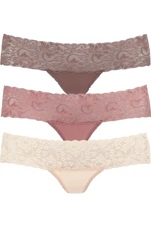 vivance collection String, (3er-Pack), aus elastischer Baumwolle mit floraler Spitze