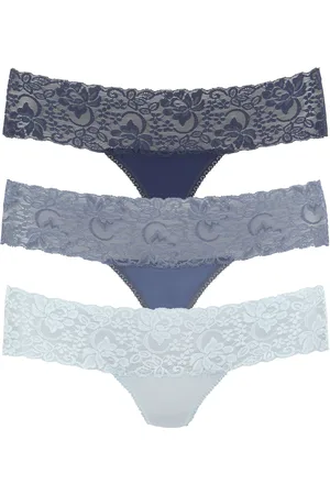 vivance collection String, (3er-Pack), aus elastischer Baumwolle mit floraler Spitze