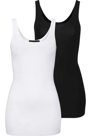melrose Longtop, (Packung, 2 tlg.), mit dezentem Glitzer-Logo am Rücken