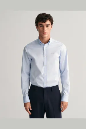GANT Langarmhemd »Slim Fit Popeline Hemd leichte Baumwolle strapazierfähig pflegeleicht«, mit klassischer Logostickerei auf der Brust